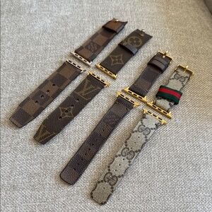 Designer Watch Bands Set in Brown and Beige